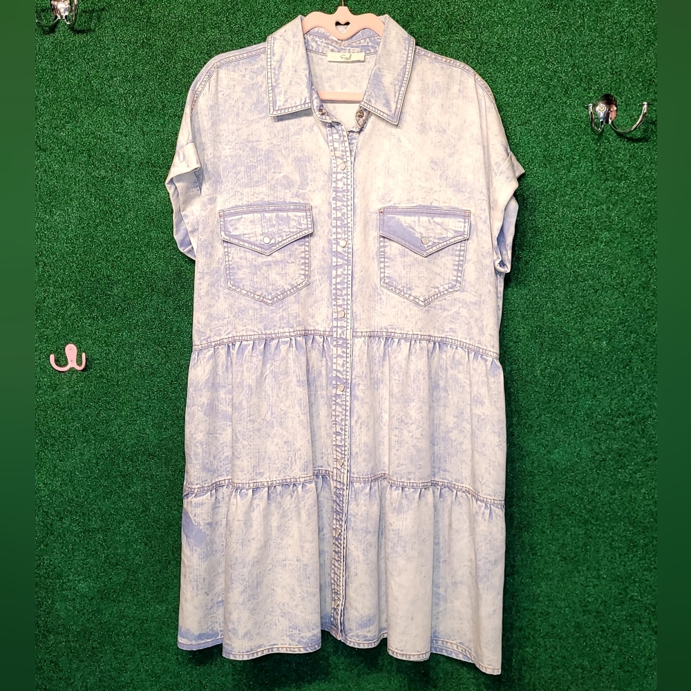 662 NWOT Easel Denim Shirt Dress